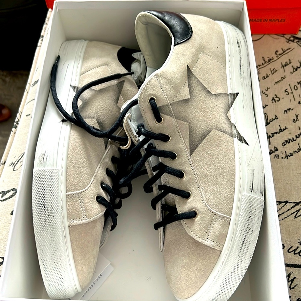 Brand New In Box• Hand Painted Suede Sneakers